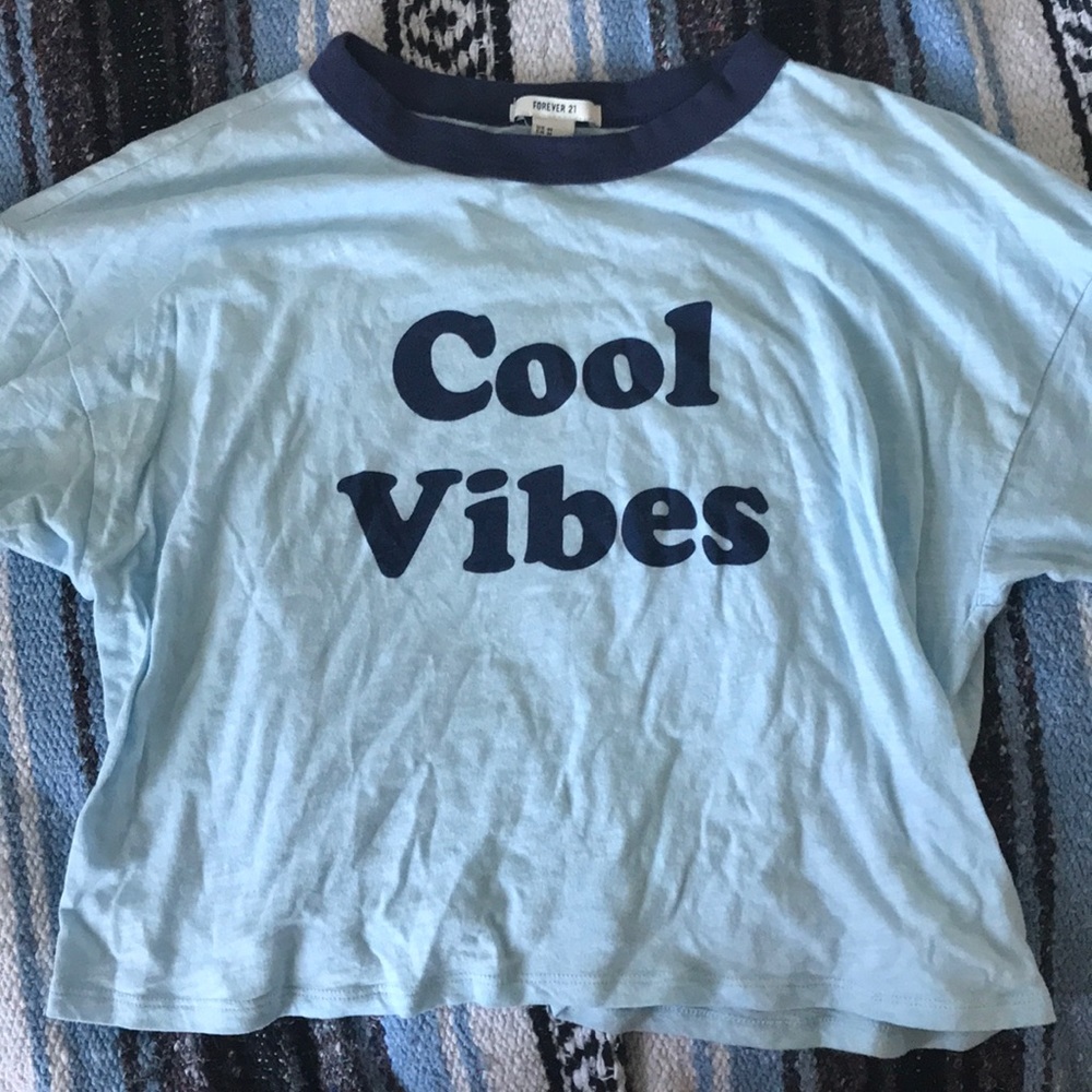 Blue cool vibes crop top